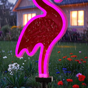 Solar Flamingo Pink Neon Light, 1 Pack Pink Flamingos for Yard, Flamingo Gifts for Mothers Day Mom Women Path Light for Lawn Patio Walkway Decor