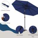 10FT Outdoor Patio Umbrella, 2 Tiers Market Table Umbrella with 8 Sturdy Ribs, Push Button Tilt and Crank, UPF50+ UV Protection for Deck, Pool, Garden and Backyard, Navy