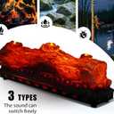 Electric Fireplace Logs Realistic Flame Effect with Candle LED Flame Light USB Powered Electric Fireplace Insert Log Remote Control Home Decoration 16 Inches
