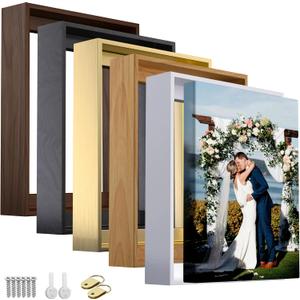 Canvas Floater Frame for 1"–1.25" Gallery Wrapped Canvas, Floating Picture Frame Kit for Wall Art, Oil Paintings, Posters, Photography Prints, Shadow Gap Display Frame, DIY Assembly with Hanging Hardw, 24L" x 30W"
