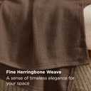 Bedsure GentleSoft 100% Cotton Blanket Queen Size for Bed - Breathable and Lightweight, Soft Cozy Textured Herringbone Woven Blanket for Summer, Brown, 90x90 inches