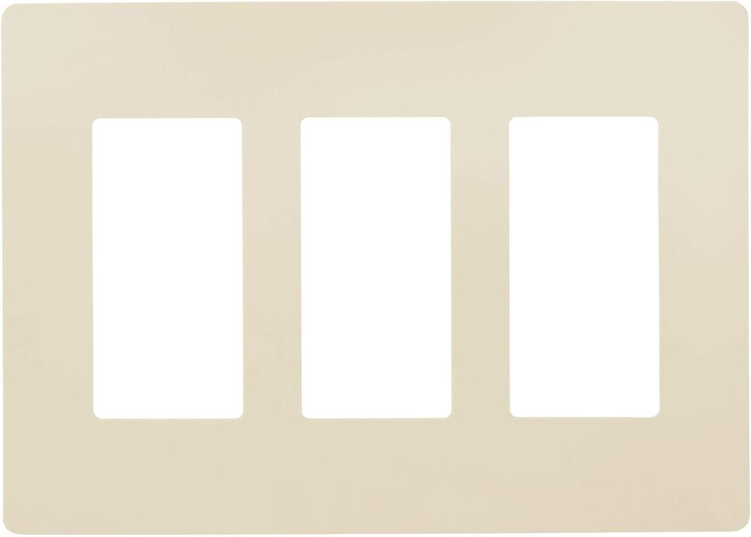 Faith Electric 3-Gang Decorator Screwless Wall Plate Child Safe Outlet Covers, 4.68"H x 6.6" L, Fits GFCI, USB Receptacles, Dimmers, and Lighting Controls, ETL Listed, Ivory