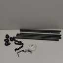 Curtain Rod for Windows 18-45 Inch, Black 5/8 Inch Small Window Treatment Rods, Short Adjustable Splicing Drapery pole, Matte Black