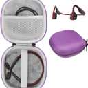 CaseSack Bone Conduction Headphone Case for Aftershokz Aeropex Trekz, Trekz Mini, Trekz Air, Bluez 2, 2S, KSCAT, Sades, DIGICare, allmity, Shokz openrun, openrun pro/Mini, openmove (Purple)