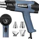 ROMECH 1500W Heavy Duty Heat Gun, Variable Temperature Control Hot Air Gun Kit with 2 Air Flow 120F~1200F and 4 Nozzles for Crafts Shrink Wrap (Blue)