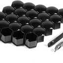 MIKKUPPA 20PCS Lug Nut Covers - Black 21 mm Inner Hex Plastic Wheel Bolt Dust Caps Auto Rims Nut Exterior Protection with Removal Clip