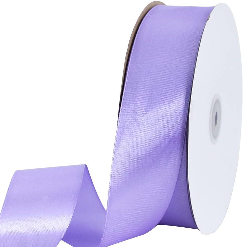 TONIFUL 1-1/2 Inch (40mm) x 100 Yard Lavender Light Purple Wide Satin Ribbon Solid Fabric Ribbon for Gift Wrapping Chair Sash Valentine's Day Wedding Birthday Party Decoration Craft Sewing Halloween