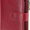 GAEKEAO Womens Wallet Small Leather RFID Blocking Bifold Zipper Pocket Wallet Card Case Purse with ID Window