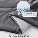 HOMFINE Cooling Comforter Japanese Double-Sided Cold Tech Fabric Cooling Blanket for Night Sweats Hot Sleepers, Q-Max 0.45 Soft Breathable Silky Smooth Lightweight Grey Summer Comforter Queen