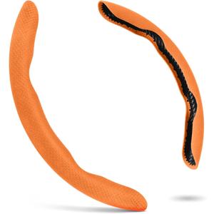 Alcantara Material Steering Wheel Cover, Non- Slip Segmented Car Steering Wheel Cover for Men & Women, Universal 99% Car Wheel Cover Protector (Orange-Perforated Style) Alcantara Material Steering Wheel Cover, Non- Slip Segmented Car Steering Wheel Cover for Men & Women, Universal 99% Car Wheel Cover Protector (Orange-Perforated Style)