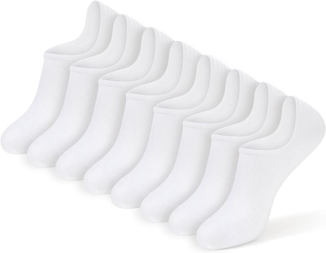 GUUNIEE No Show Socks Women's 4 or 6 Pairs Black Invisible Liner Non Slip Low Cut Socks Thin Short Ladies