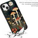 Compatible with iPhone 13 Case, Aesthetic Moonlight Mushrooms Beautiful Flowers Slim Soft TPU Shockproof Protection Case