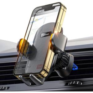 LISEN Phone Mount for Car [Ultla Stable] Phone Holder for Car Vent[Never Blocking] Steel Hook Clip Car Phone Holder Mount for iPhone 15 14 13 Pro Samsung Galaxy S223/S22/S21 All Phones