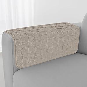 Foxdecor Fuzzy Couch Arm Covers Recliner Arm Covers, Arm Chair Covers Set of 2, Non-Slip Chair Arm Covers, Arm Rest Cover for Sofa, Armchair Slipcovers Couch Arm Protector (Brown 20x20 inch)