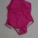 Tempt Me Women One Piece Swimsuit High Neck Plunge Ruched Tummy Control Bathing Suit (X-Large, Pink-a-1)
