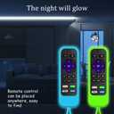 2 Pack Remote Case Compatible with Roku TCL Hisense Remote Controls,Silicone Protective Controller Sleeve for Roku Express 4K - Streaming Stick+Glow in The Dark