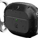 Keybudz for Waterproof AirPods Pro 3 Case with Lock - IP68 Waterproof and Dust Proof, Shockproof Protector, Heavy Duty Rugged Protection, Drop Proof Hard Cover for AirPods Pro 3rd Gen (Carbon Black)