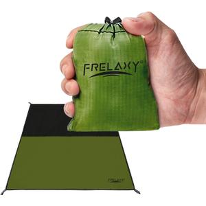 Frelaxy Pocket Picnic Blanket, Waterproof Sandproof Beach Mat, Compact Camping Tarp for Festivals, Hiking, Travel, Outdoor Recreation (Army Green, 28'' x 47'')