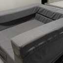 Travel Toddler Bed, 3-in-1 Convertible Sofa Bed for Toddler Portable Floor Beds, Flip Open Sofa Lounger for Girls and Boys, Made with High-Density Foam and Washable Cover,Gray (Grey)
