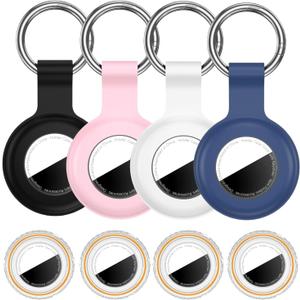 4 Pack Waterproof Holder Case for AirTag 2nd & 1st Gen, Multicolor-1 | Waterproof Case for Air Tags with Keychain, Shockproof GPS Cover, Anti-Scratch for Apple Tracker Item Tag Finders Accessories
