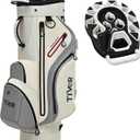 14-Way T-Lock Golf Cart Bag with Anti-Rattle Full-Length Dividers 9 Pockets with Cooler Storage,Cart Strap Pass-Through,Detachable Shoulder Strap & Rain Hood Included, Lightweight Golf Bag