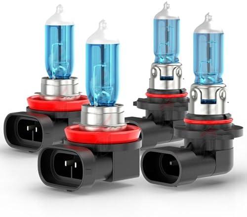 Upgraded Halogen Headlight Bulbs Compatible For Honda Accord 2013 2014 2015 2016 2017 2018 And Coupe 2008-2012, 9005 High Beam H11 Low Beam, Headlamp Lights, 6000k White, 300% Brightness, 2-Pack