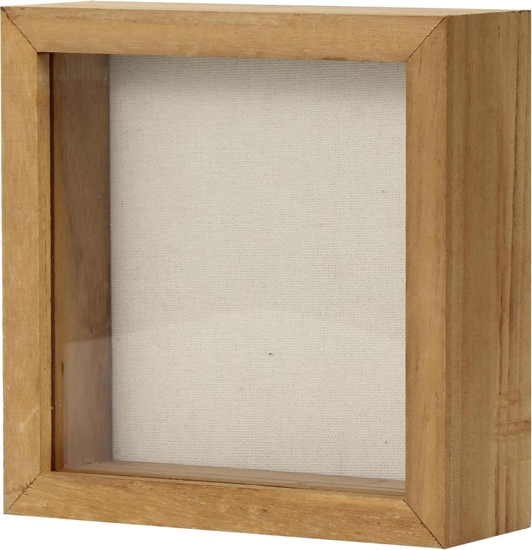 TJ.MOREE Shadow Box Frame 5 x 5 Shadowbox Display Case Picture Frame Memorabilia Wedding Bouquet Flowers Medals Military Photos Memory Box - Wood