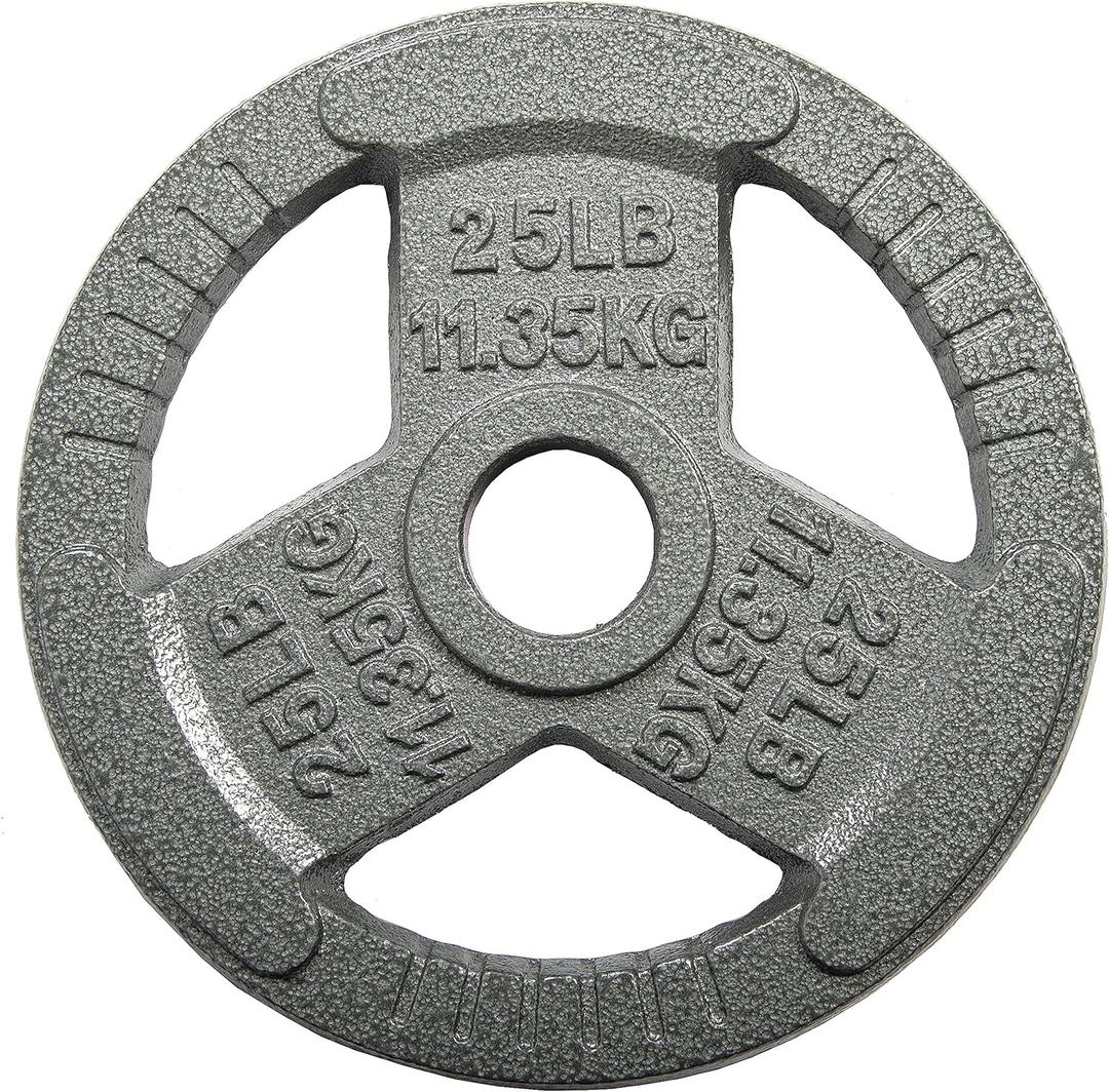 Fitvids 2 Inch Olympic Barbell Weight Plates Set, 25 LB Barbell Weight Set for Home Gym Strength Training, Triple-handle Design