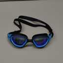 OMID Kids Swim Goggles, P2mini Polarized Swimming Goggles Comfortable for Age 6-14 (A0-mirrored Blue Lens Blackblue Frame)