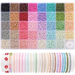 3mm Seed Beads Matte, 39 Colors Frosted Seed Beads for Bracelet Making, Friendship Bracelet Beads for Girls Adults, Small Beads for Jewelry Making DIY Craft