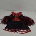 GRAJTCIN Tenns & Womens Cheerleader Uniform Halloween Costume Adult Crop Top Cheer Outfit (XX-Small, Black)