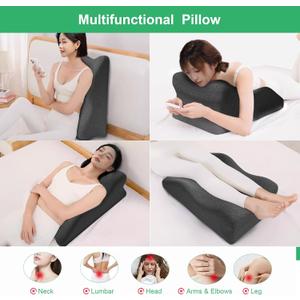 Adult Widened Intimacy Position Pillow for Couples, Butt Cushion with Removable Small Support Pillow, Memory Foam for Sitting or Lying, Ideal for Home Use- Dark Gray