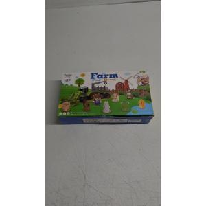 Asago Tractor Car Toy with Trailer and 10 Farm Animals Finger Toys for Toddler, Kids 2 3 4 5 6, Assembly Need 62Pieces Contruction Harvester Take Part Vehicle