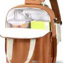MIER Small 16L Insulated Cooler Backpack with Removable Divider, Lightweight Soft Wine Cooler Bag for Beach Travel Work Picnics Camping, Portable Lunch Backpack for Men Women, Brown