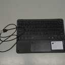 eoso TouchPad Keyboard case for 9",9.7",10.1",10.2",10.5",10.9",11" Tablets,2-in-1 Bluetooth Wireless Keyboard with Touchpad,7 Colors Backlit & Leather Folio Cover(Black)