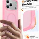 Magnetic for iPhone 17 Pro Max Case,[Anti-Slip][Compatible with MagSafe][Military Grade Drop Protection] Shockproof Protective Translucent Matte Phone Case for iPhone 17 Pro Max Case,Pink