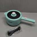 Dezin Hot Pot Electric, 2L Non-Stick Saut Pan, Rapid Noodles Cooker, Mini Portable Pot for Steak, Egg, Fried Rice, Ramen, Oatmeal, Soup with Power Adjustment & Spatula, College Dorm Room Essential (Sage Green)