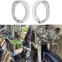 HDBUBALUS Visor Style Turn Signal Trim Ring Cover Auxiliary Light Passing Lamp Bezel Fit for Harley Touring Electra Glide Road King Softail (Chrome)
