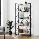 Shintenchi 5 Tiers Bookshelf, Classically Tall Bookcase Shelf, Industrial Book Rack, Modern Book Holder in Bedroom/ Living Room/ Office, Storage Rack Shelves for Books/ Movies, 11.8" Dx23.6 Wx62.2 H, White