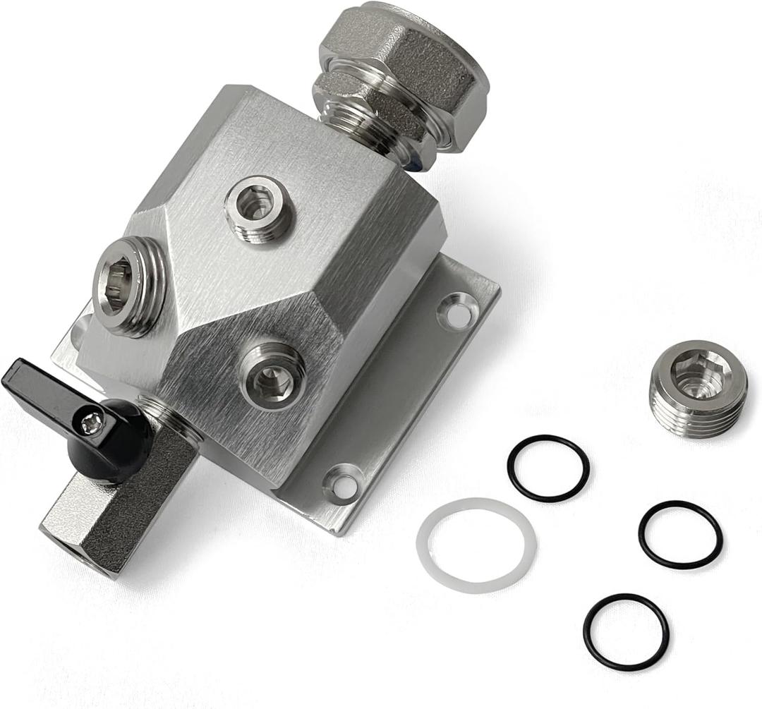 Upgrade Aluminum Manifold Kit 1/2" NPT input, 1/2",1/4" NPT output for 3/4" Air Compressor Manifold Block piping System Manifold Bar with #F23033 | 1PCS