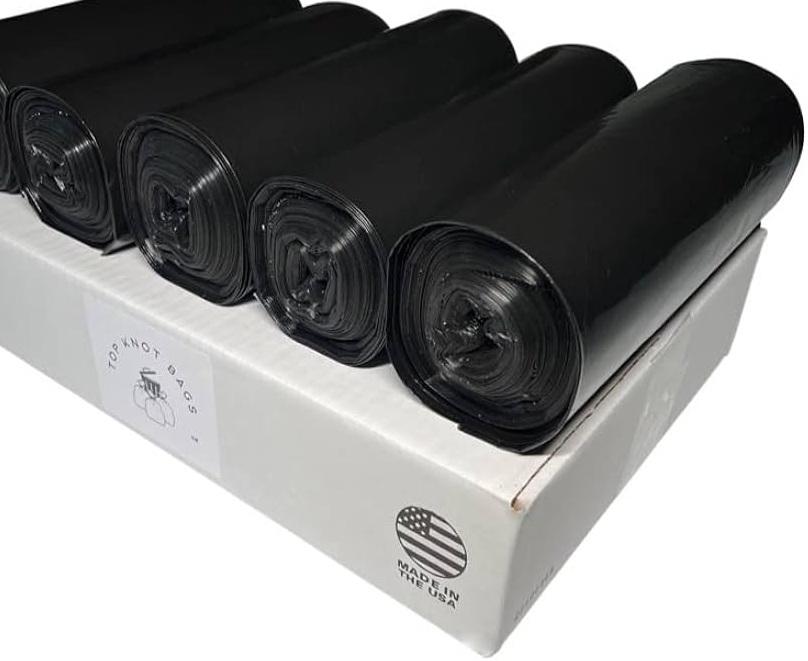 4 Pcs Top MaxiMite 50-60 Gallon Trash Bag Black 100 Count Made in USA