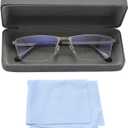 Computer Blue Light Blocking Glasses For Men Computer Gaming Glasses Metal Half Frame Clear Lens Eye Protection