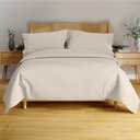 BAMPURE Queen Sheet Set - 100% Pure Viscose derived from Bamboo - Super Soft, Cooling Sheets for Hot Sleepers - Up to 16'' Deep Pocket Queen Size (Beige, 4 Pieces)