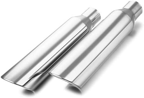 A-KARCK Exhaust Tip 2.5" Inlet 4" Outlet 2PCS, Polished 17" Long Exhaust Tailpipe Tip Stainless Steel Weld On Design