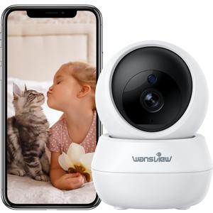 wansview Pet Camera Security Camera Indoor Wireless 2K for Pet/Dog/Cat/Nanny/Baby with Motion Detection, Indoor Home Camera with Phone app, Pan Tilt, SD Card&Cloud Storage, Compatible with Alexa