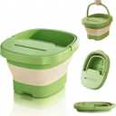 Collapsible Foot Bath Basin for Soaking Feet with a Lid,Foot Soak Tub with Massage Acupoint,Multifunction Laundry Basket with Handle, Home Spa Treatment.
