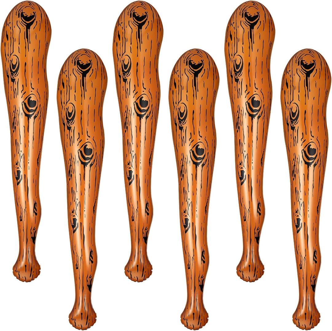 Zhanmai 6 Pcs Inflatable Baseball Bat Inflatable Axe Cave Bat Caveman Stick Caveman for Club Cosplay Birthday Party Supplies Halloween Carnival Decoration
