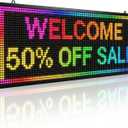 Programmable LED Sign 40" x 14", Outdoor LED Sign for Business, Full Color RGB Scrolling Display with WiFi & USB Control, IP65 Waterproof Digital Advertising Sign for Storefront, Restaurant, Retail & Commercial Use, P10 40*14 INCH