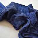 Pleated Fabric 59" Wide Material for Mural Decoration Background Wall Creative Sewing (straighten1.5 meters, Navy Blue)