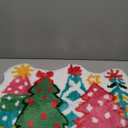 Whaline Christmas Rug Pink Green Christmas Tree Bath Mat Non Slip Doormat Xmas Winter Front Mat for Holiday Home Bathroom Decoration